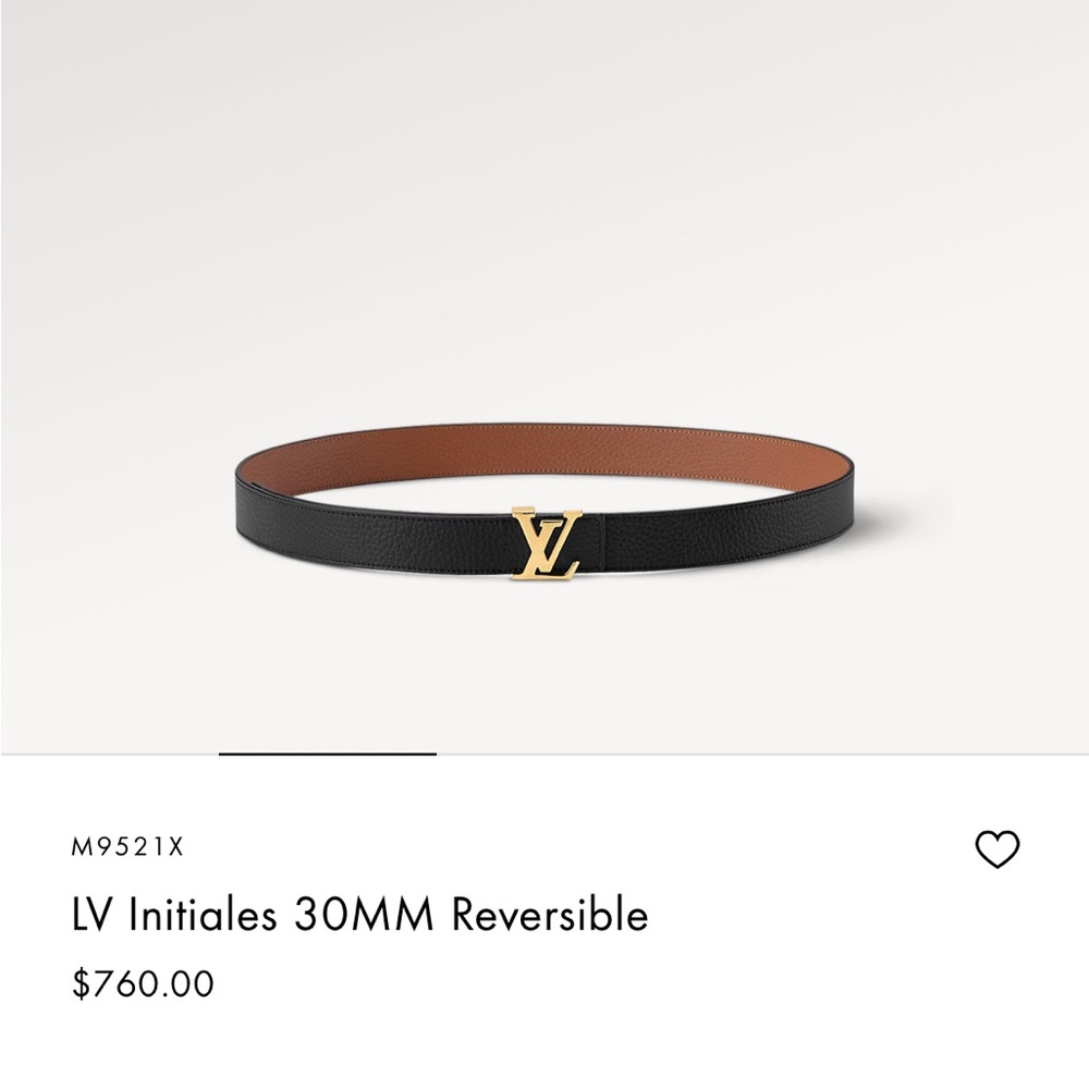 NWOT Louis Vuitton Reversible Belt